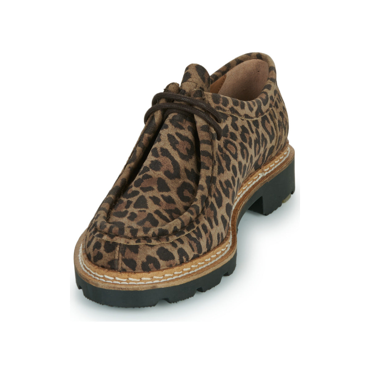 DERBIES MACHA CROUTE VELOURS LEOPARD CHRISTIAN PELLET