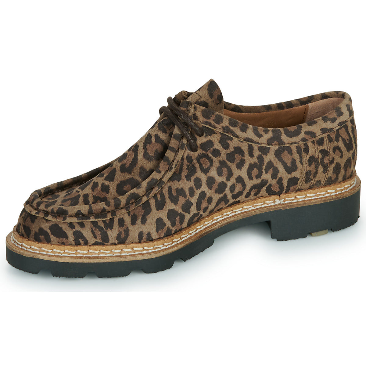 DERBIES MACHA CROUTE VELOURS LEOPARD CHRISTIAN PELLET