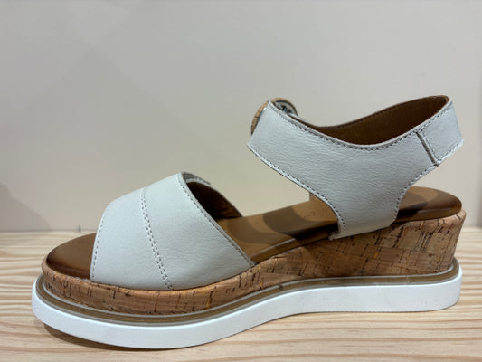Sandales compensées Malvies cuir Crème Coco Abricot