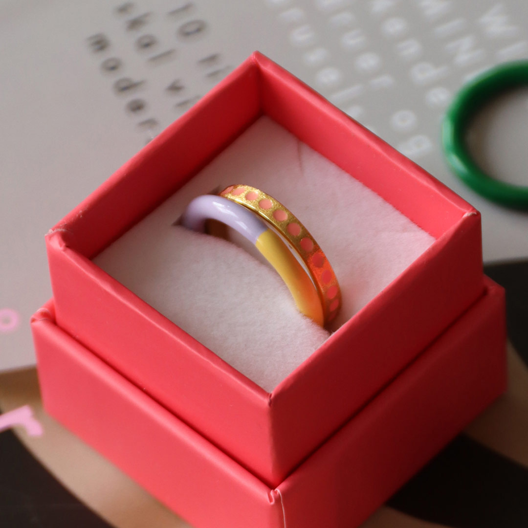 BAGUE 'DOUBLE COLOR' PALE YELLOW/ PURPLE | LULU COPENHAGEN