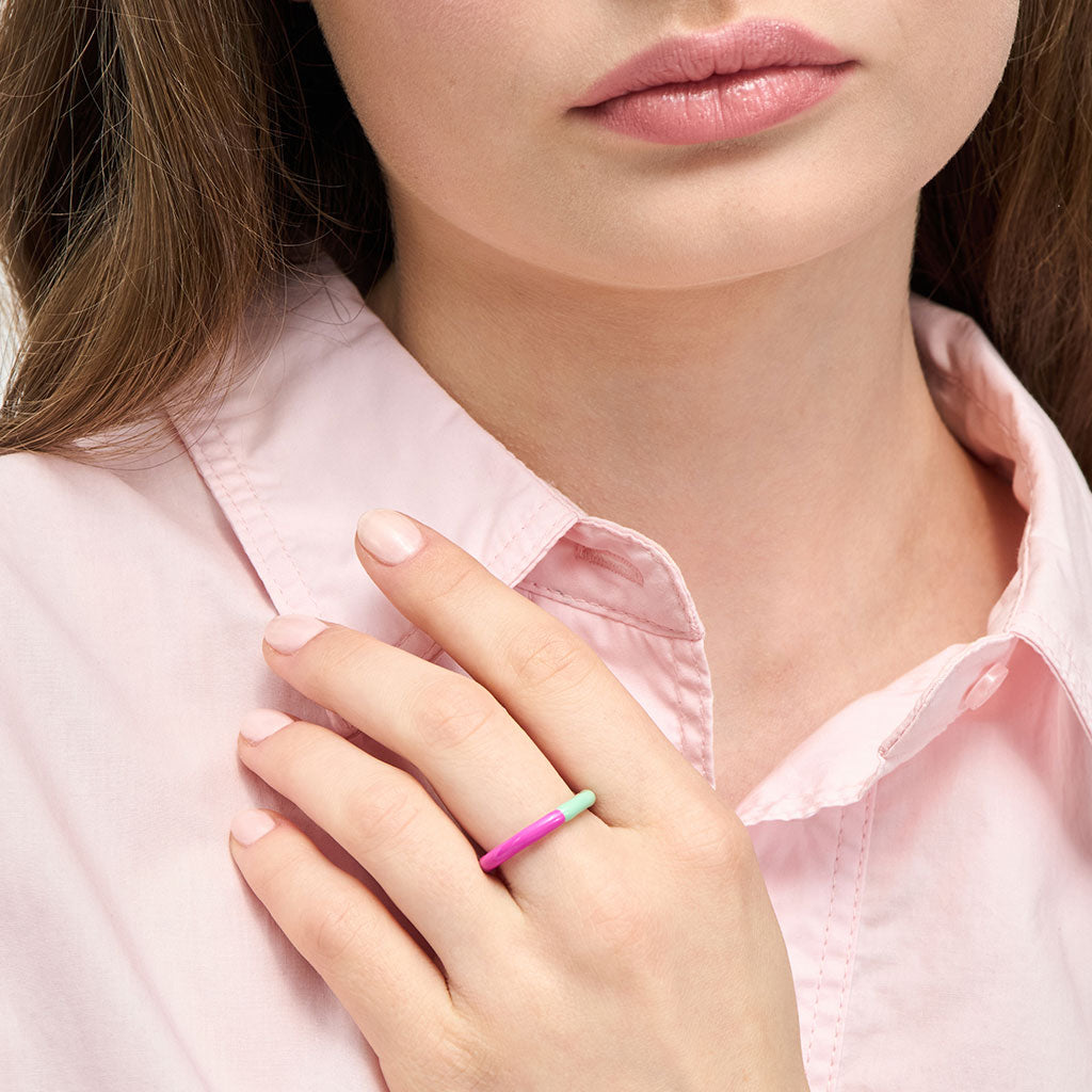 BAGUE 'COLOR RING QUATRO' PINK SUNSET | LULU COPENHAGEN