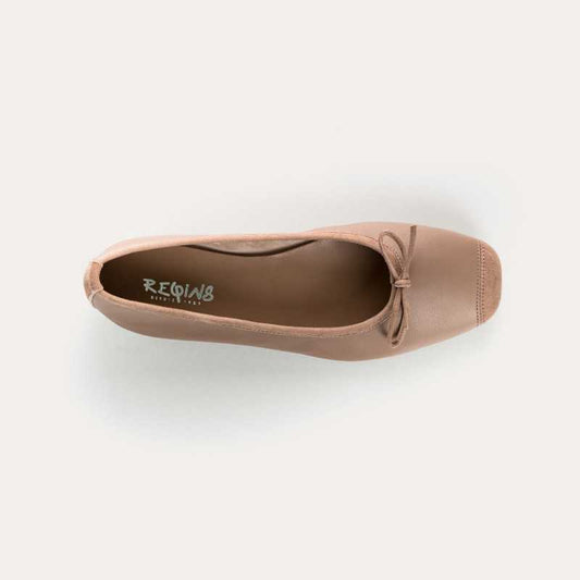 REQINS HARMONY CUIR BEIGE BALLERINES