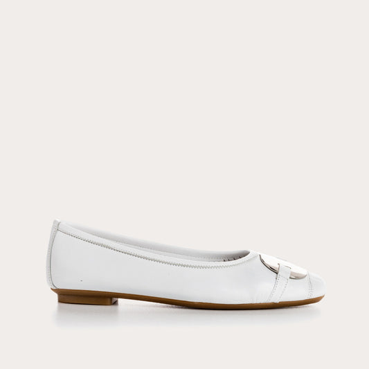 REQINS HERMES BLANC BALLERINES
