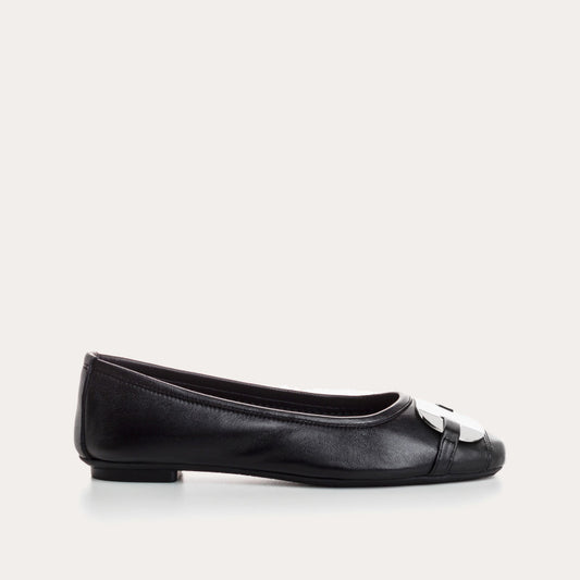 REQINS HERMES NOIR BALLERINES