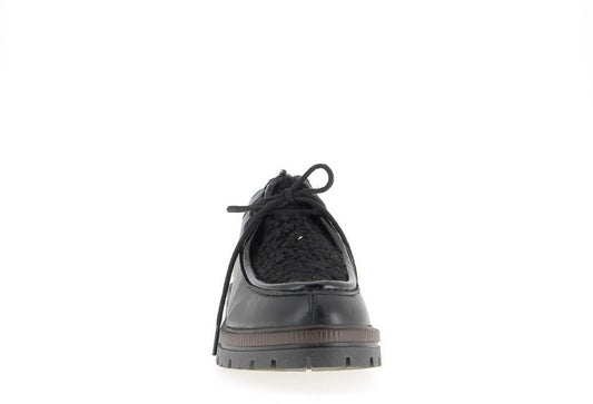 Derbies Etreham cuir noir et sherpa Coco Abricot