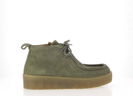 Chaussures à lacet mid Salice velours Kaki Coco Abricot