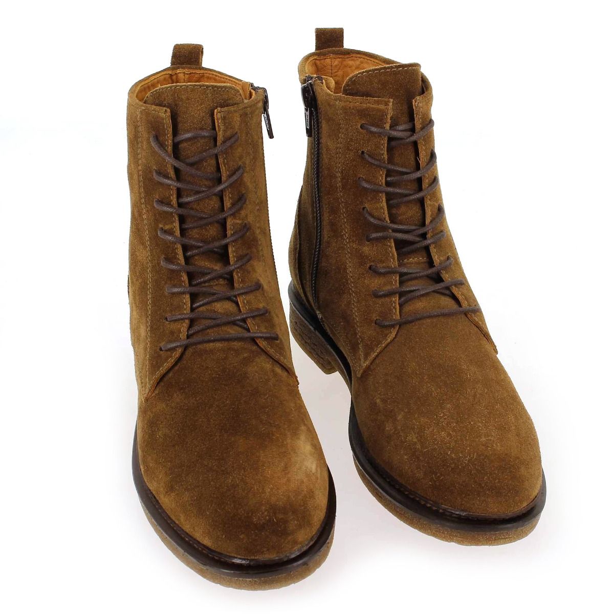 Bottines Aliwell Zag Velours Camel