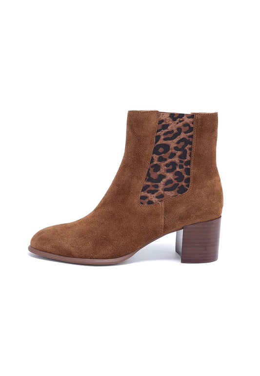 Bottines à talon Joy Camel et léopard Emilie Karston