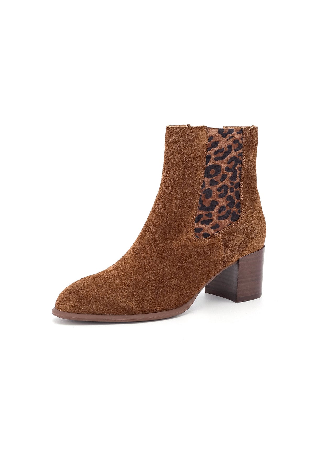 Bottines à talon Joy Camel et léopard Emilie Karston