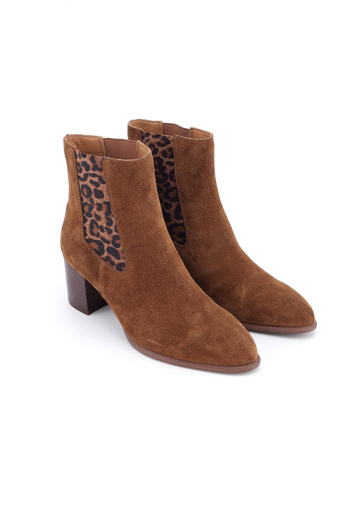 Bottines à talon Joy Camel et léopard Emilie Karston