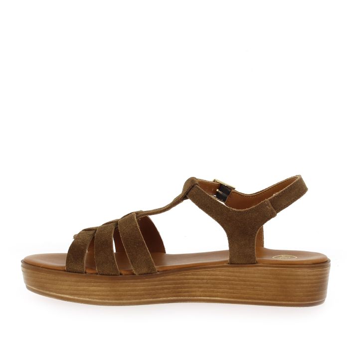 SANDALES COMPENSEES MILLA VELOURS CAMEL SMS