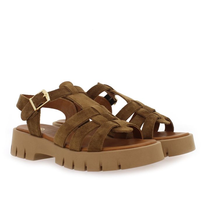 SANDALES VADIA VELOURS CAMEL SMS