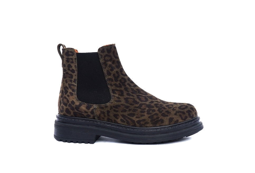 Bottines Laki Velours Leo Kaki Aliwell