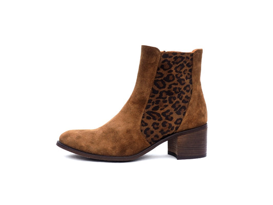 Bottines Svea Velours Camel Leo Camel Aliwell