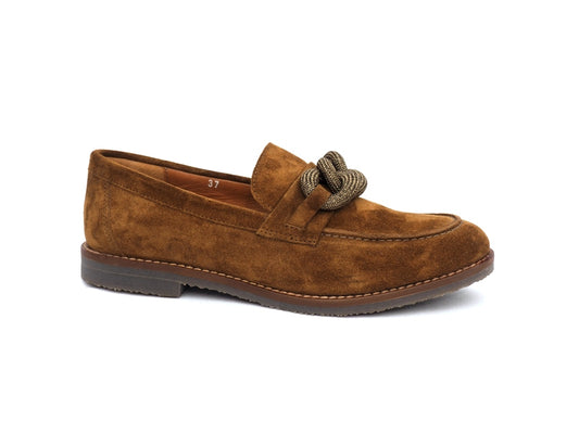 Mocassins Aliwell Marcia Velours Caramel