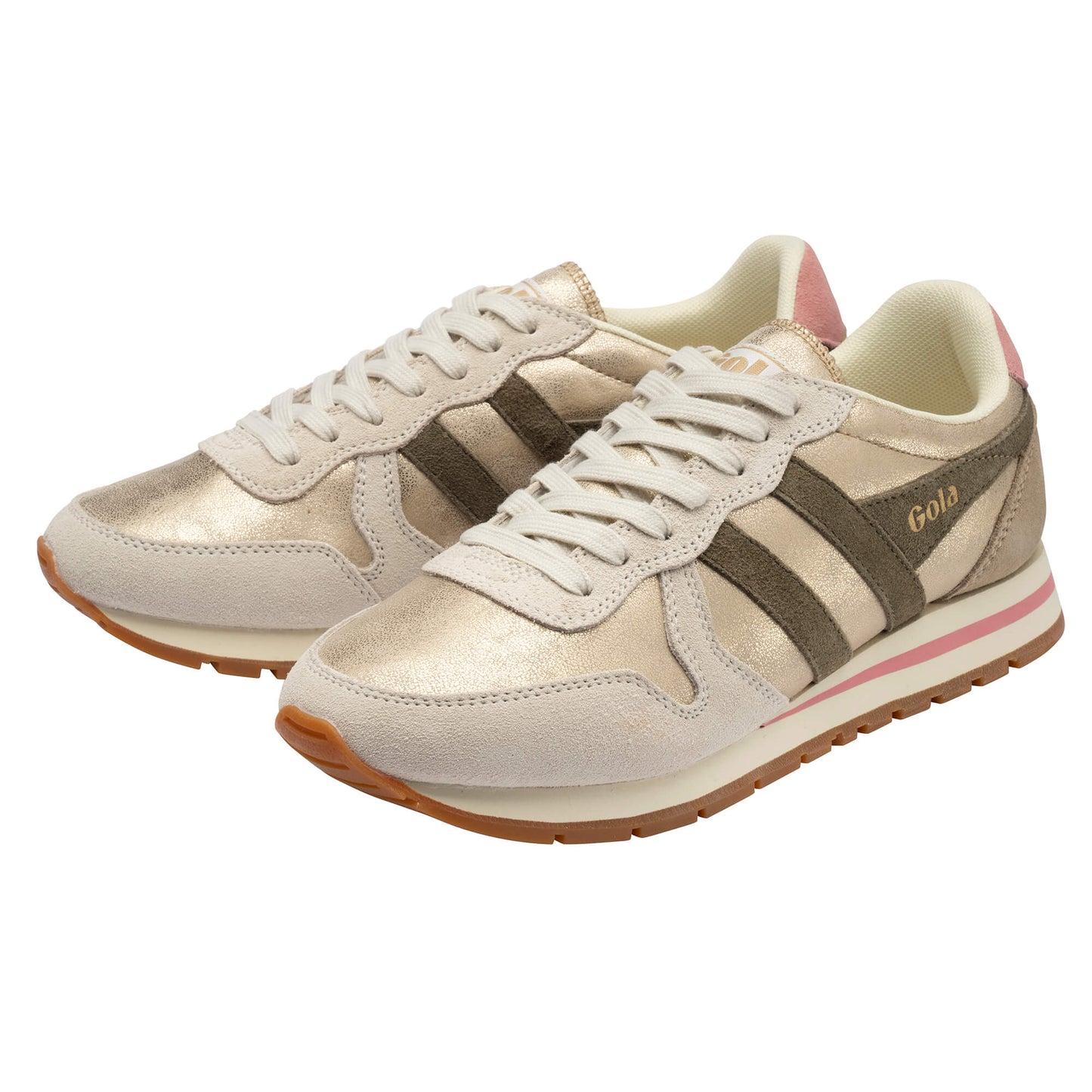 GOLA BASKET DAYTONA BLAZE Gold/Kaki/coral pink