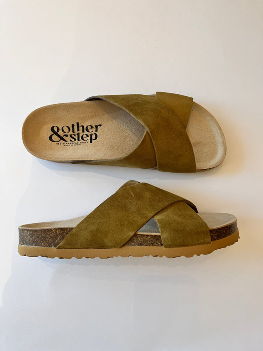 Sandales croisées Sam2504 cuir Kaki AndOtherStep