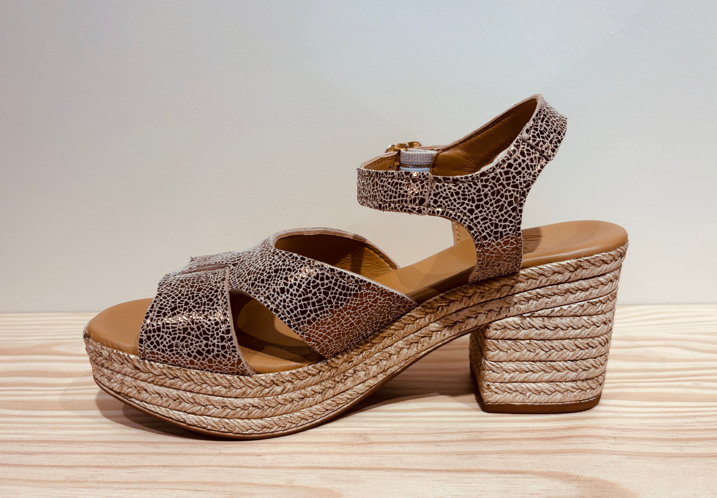Sandales Zalia cuir craquelé bronze ALIWELL