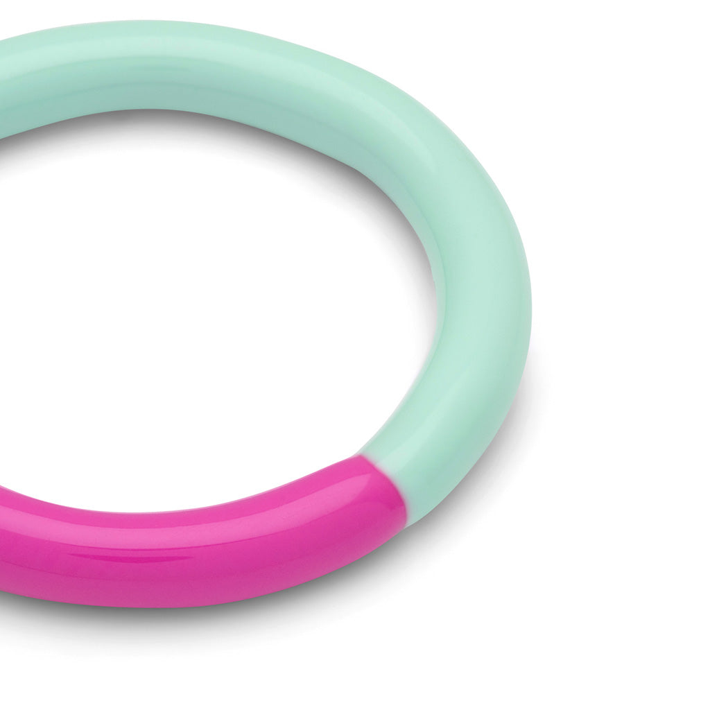 BAGUE 'DOUBLE COLOR' ELECTRIC FUCHSIA PINK/MINT | LULU COPENHAGEN
