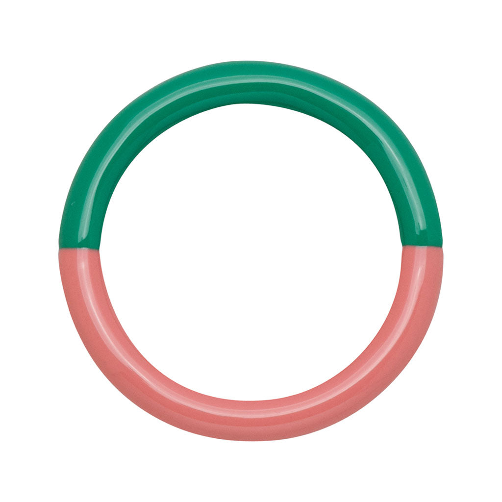 BAGUE 'DOUBLE COLOR' LIGHT GREEN/ BURNT CORAL | LULU COPENHAGEN