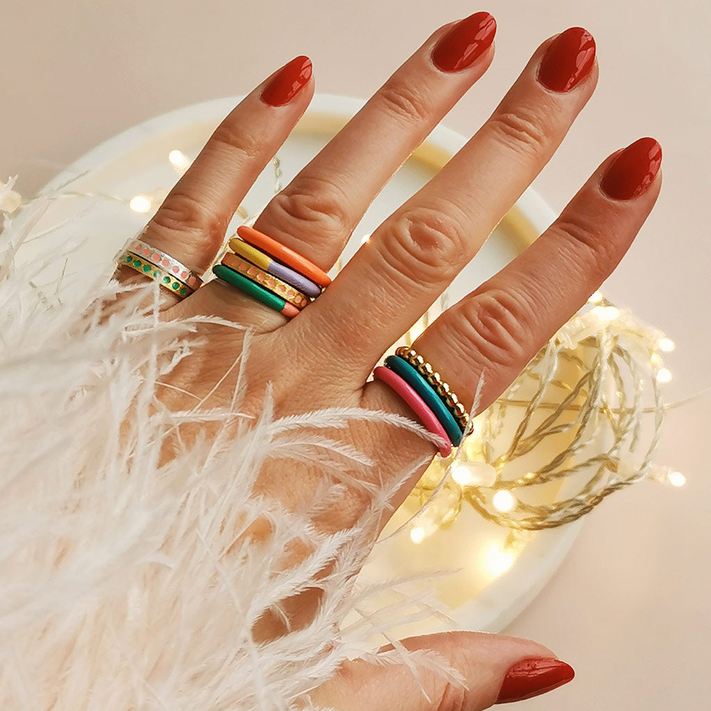 BAGUE 'DOUBLE COLOR' PALE YELLOW/ PURPLE | LULU COPENHAGEN
