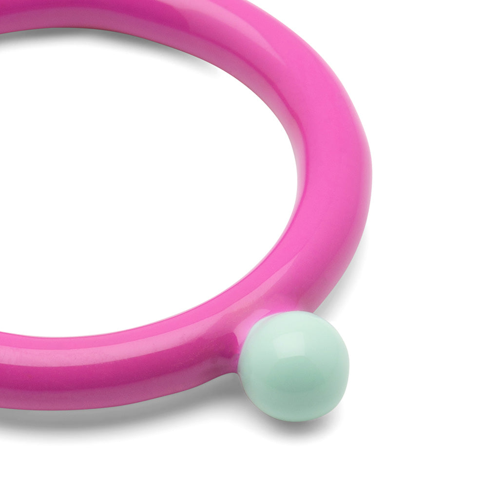 BAGUE 'COLOR RING TOP' ELECTRIC FUCHSIA PINK/MINT | LULU COPENHAGEN