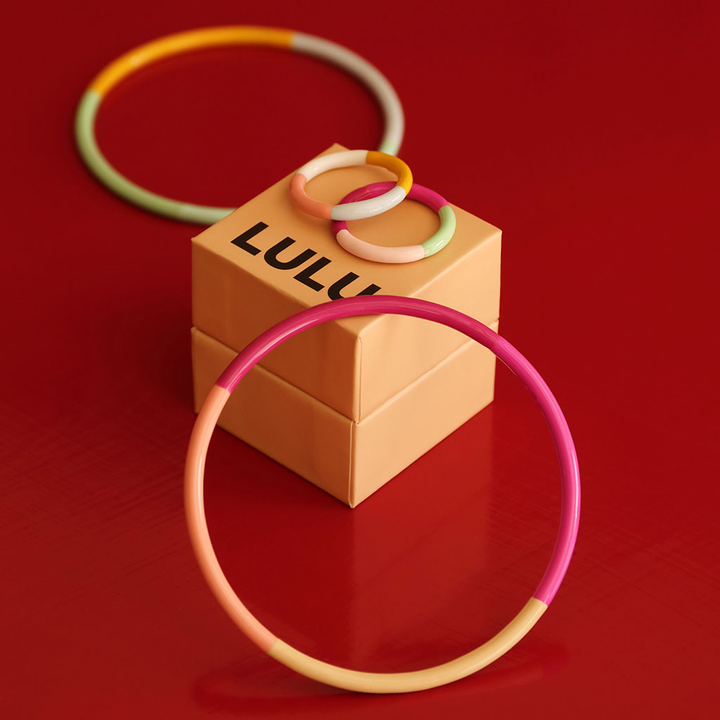 BAGUE 'COLOR RING QUATRO' PINK SUNSET | LULU COPENHAGEN