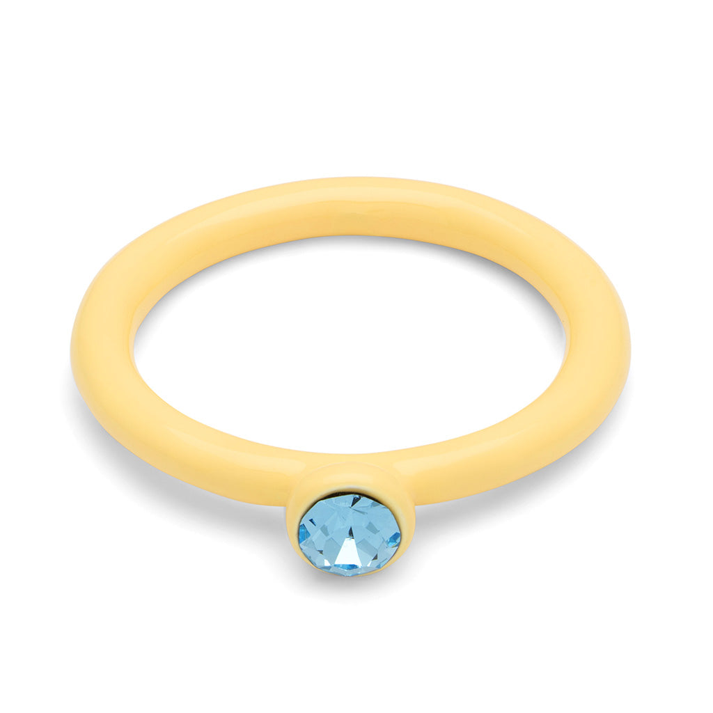 BAGUE 'COLOR CRYSTAL' SOFT YELLOW | LULU COPENHAGEN