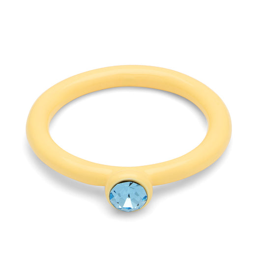 BAGUE 'COLOR CRYSTAL' SOFT YELLOW | LULU COPENHAGEN