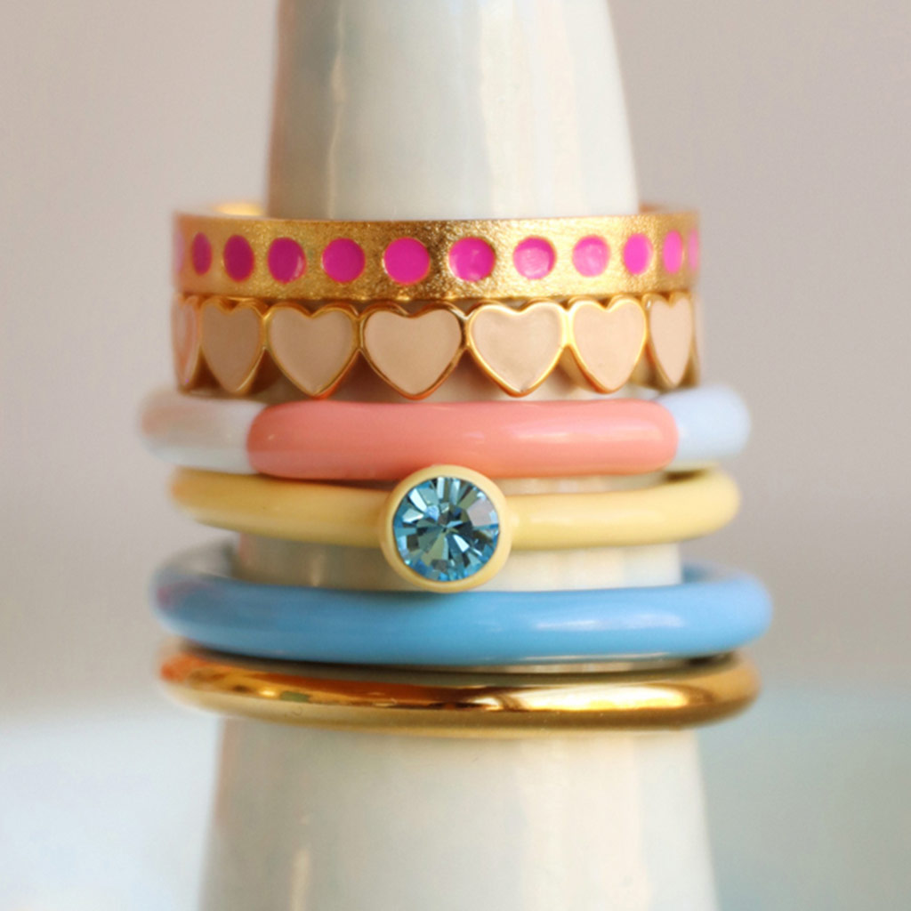 BAGUE 'COLOR CRYSTAL' SOFT YELLOW | LULU COPENHAGEN
