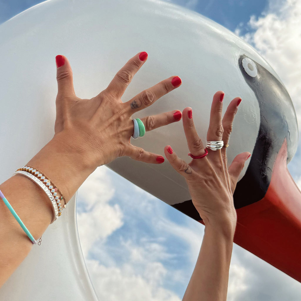 BAGUE 'COLOR CHUNKY' SEASALT GREEN | LULU COPENHAGEN
