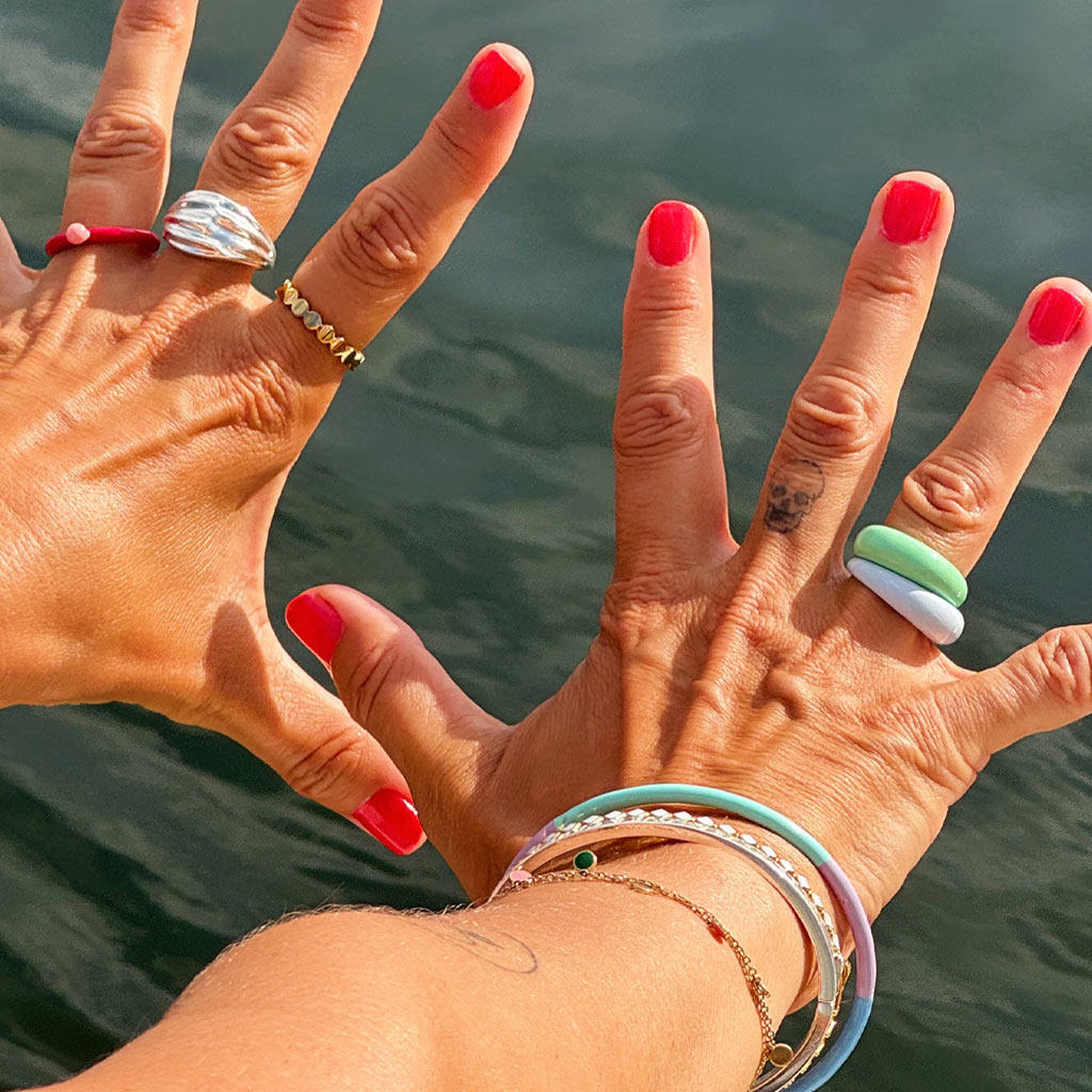 BAGUE 'COLOR CHUNKY' SEASALT GREEN | LULU COPENHAGEN