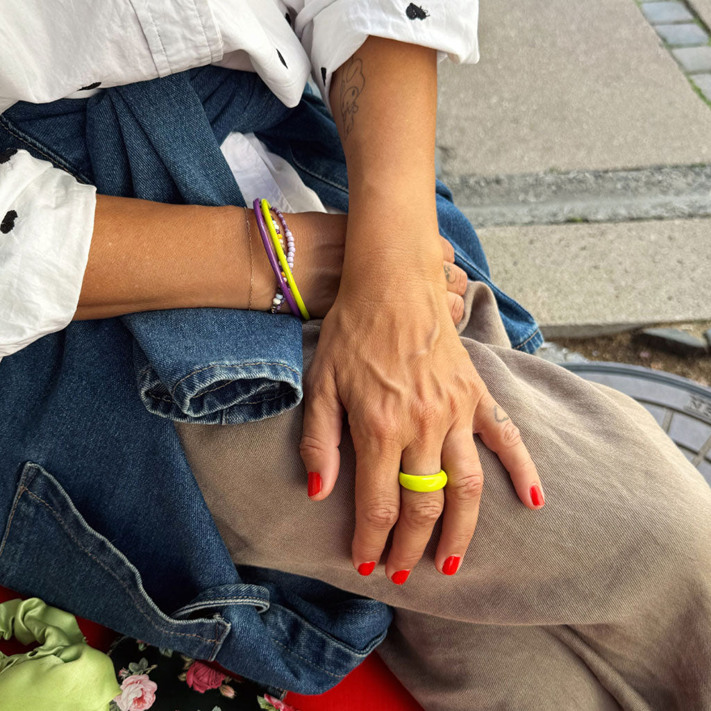 BAGUE 'COLOR CHUNKY' WILD LIME | LULU COPENHAGEN