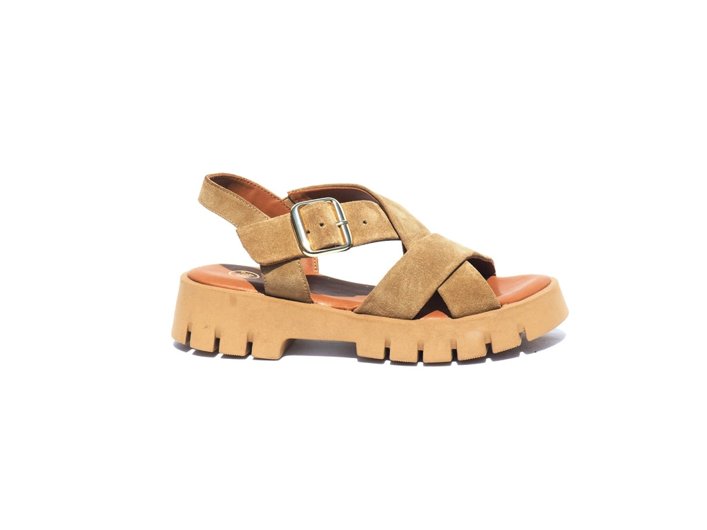 SANDALES NORI VELOURS NOCCIOLA SMS