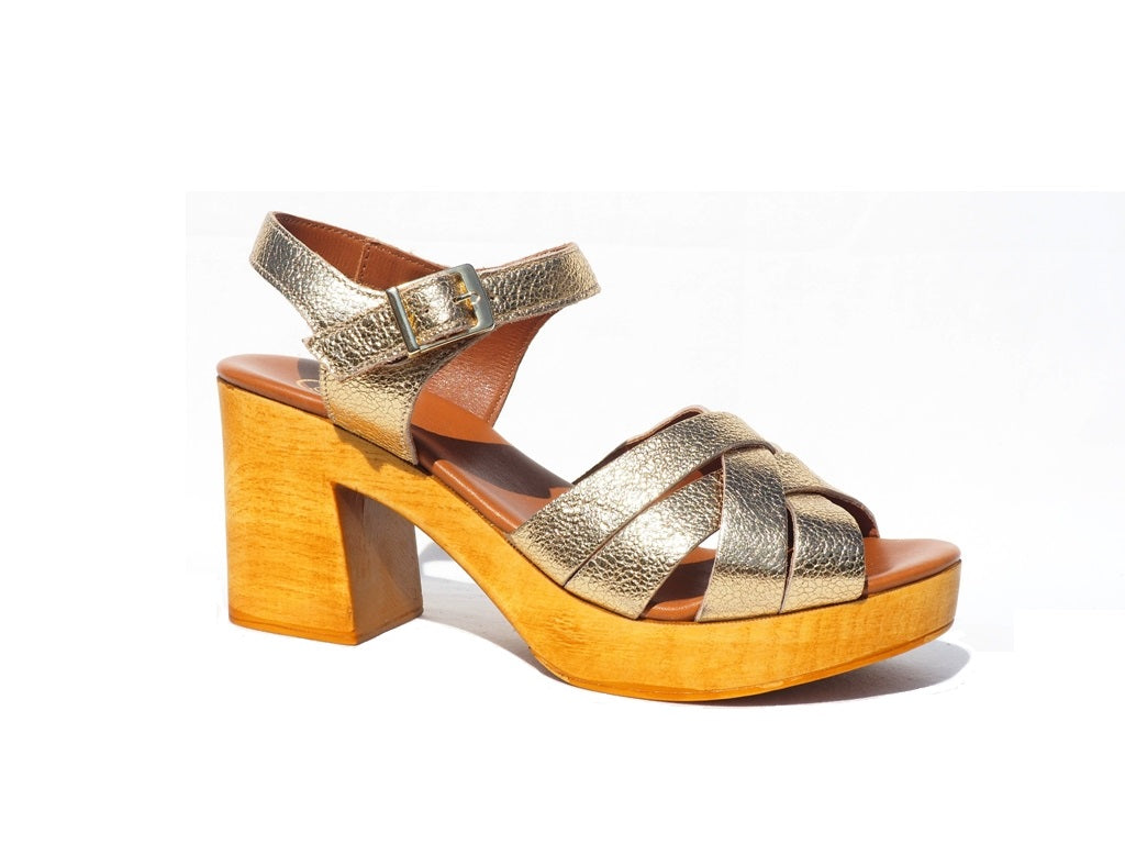 SANDALES BOREAS CUIR METAL BLONDI DORE SMS