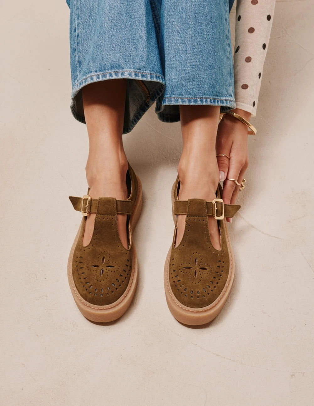 Derbies Baia Suède Kaki Odaje
