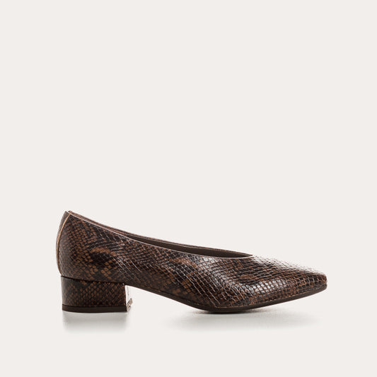 Ballerines à talons Favorite Python marron Reqins