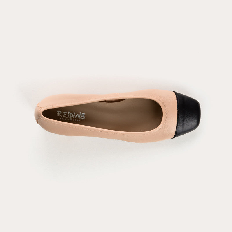 Ballerines à talons Kana Nude et Noir REQINS