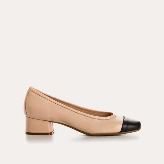 Ballerines à talons Kana Nude et Noir REQINS