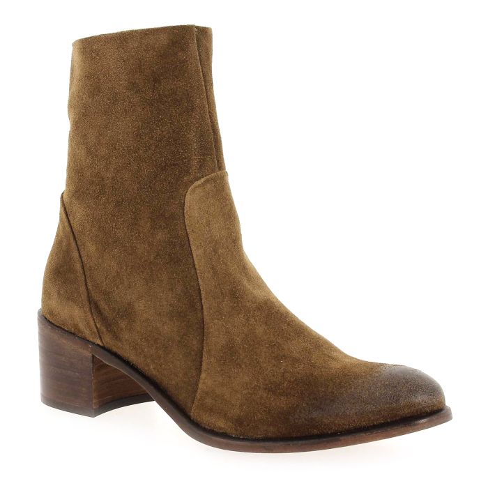 Bottines Alias velours Camel Aliwell