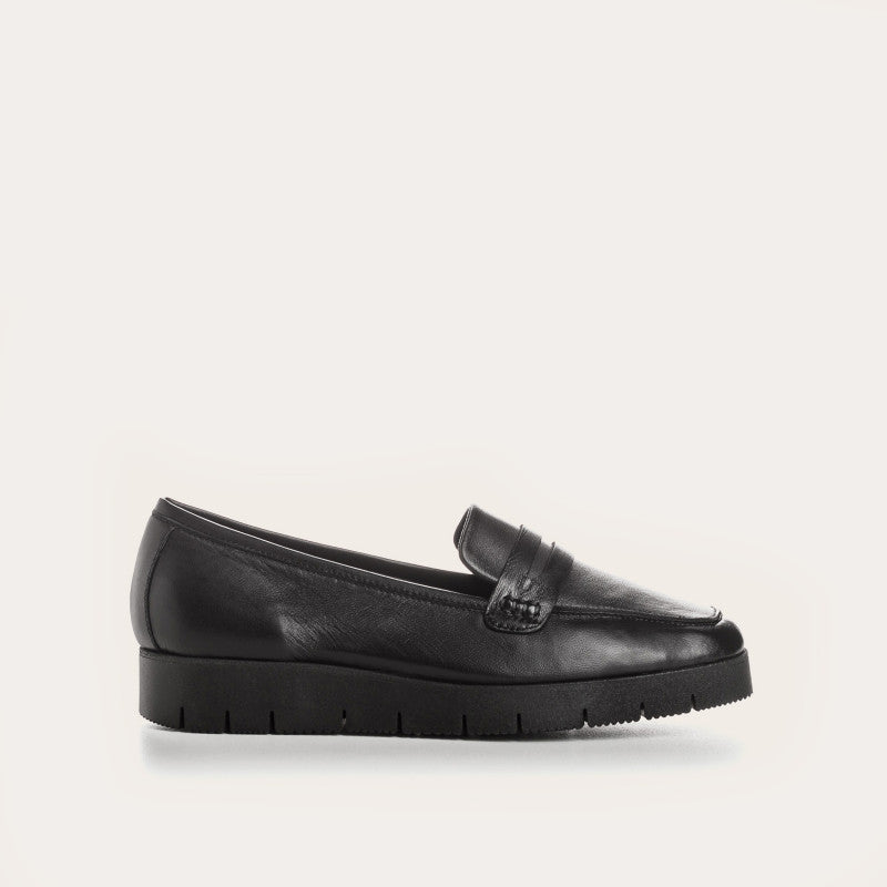 REQINS NOMANI CUIR NOIR MOCASSINS