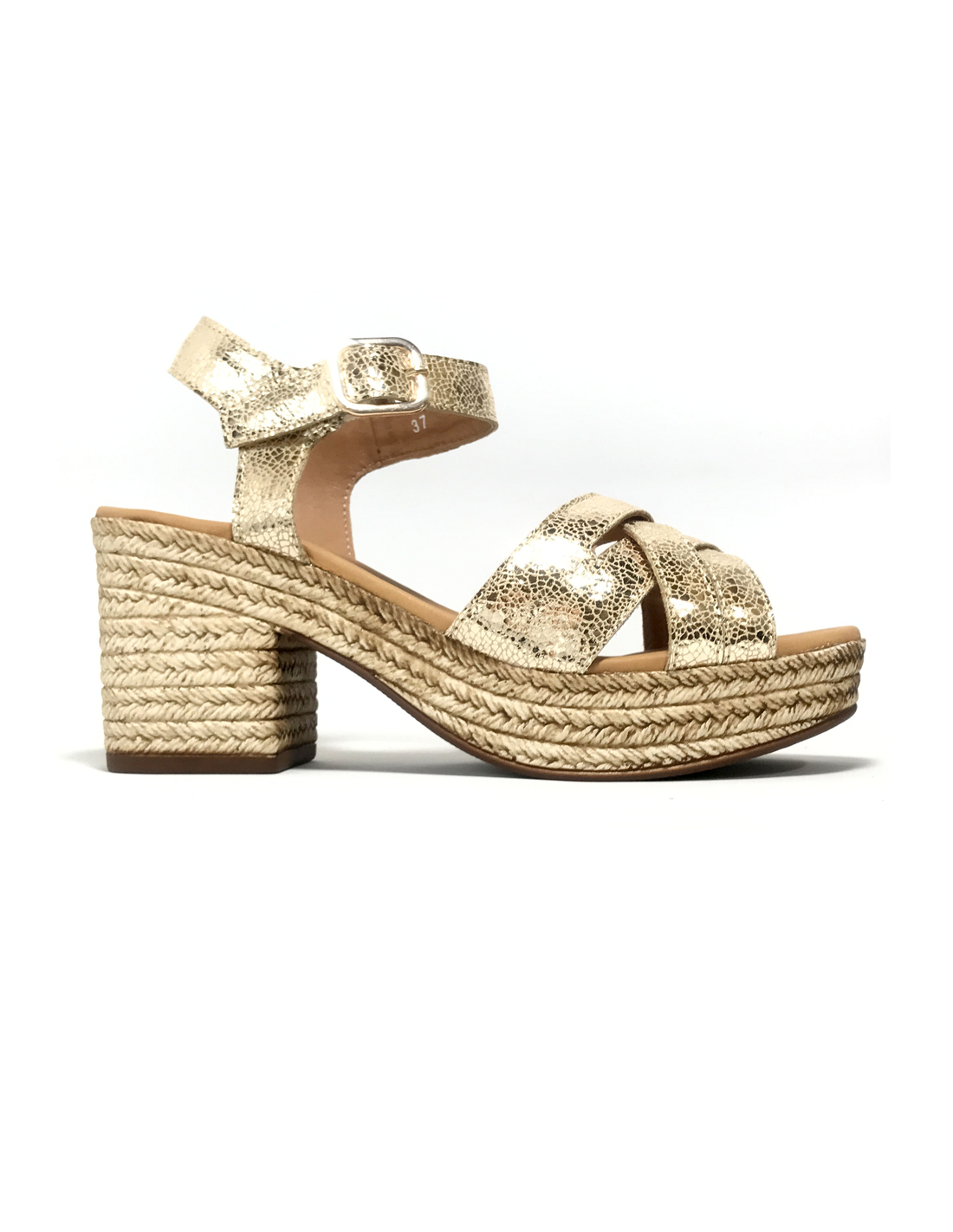 Sandales Palma cuir craquelé doré ALIWELL