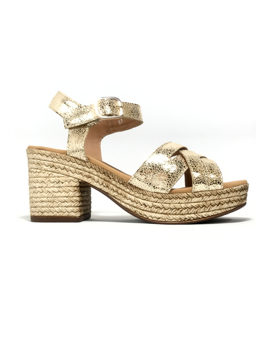 Sandales Palma cuir craquelé doré ALIWELL