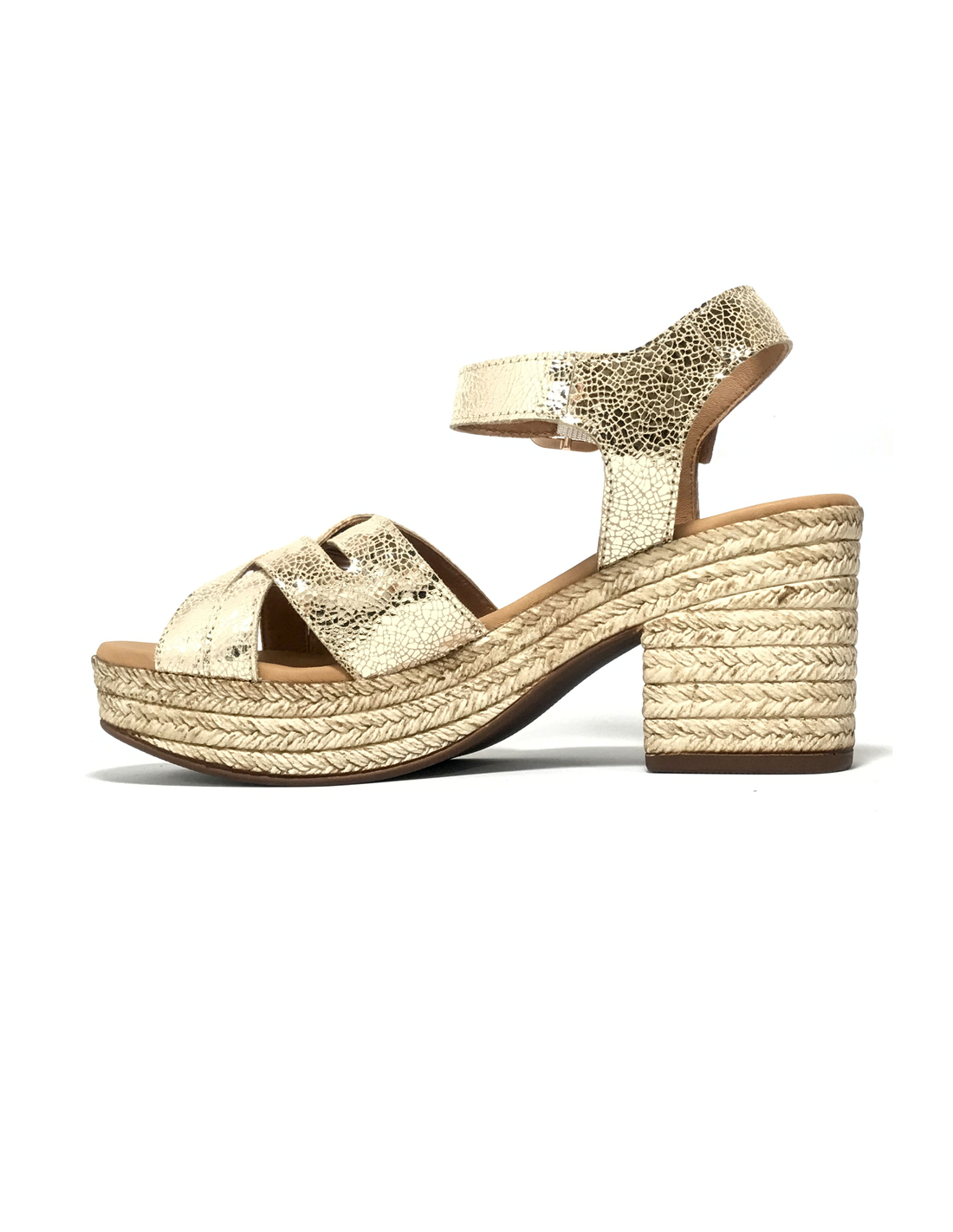 Sandales Palma cuir craquelé doré ALIWELL