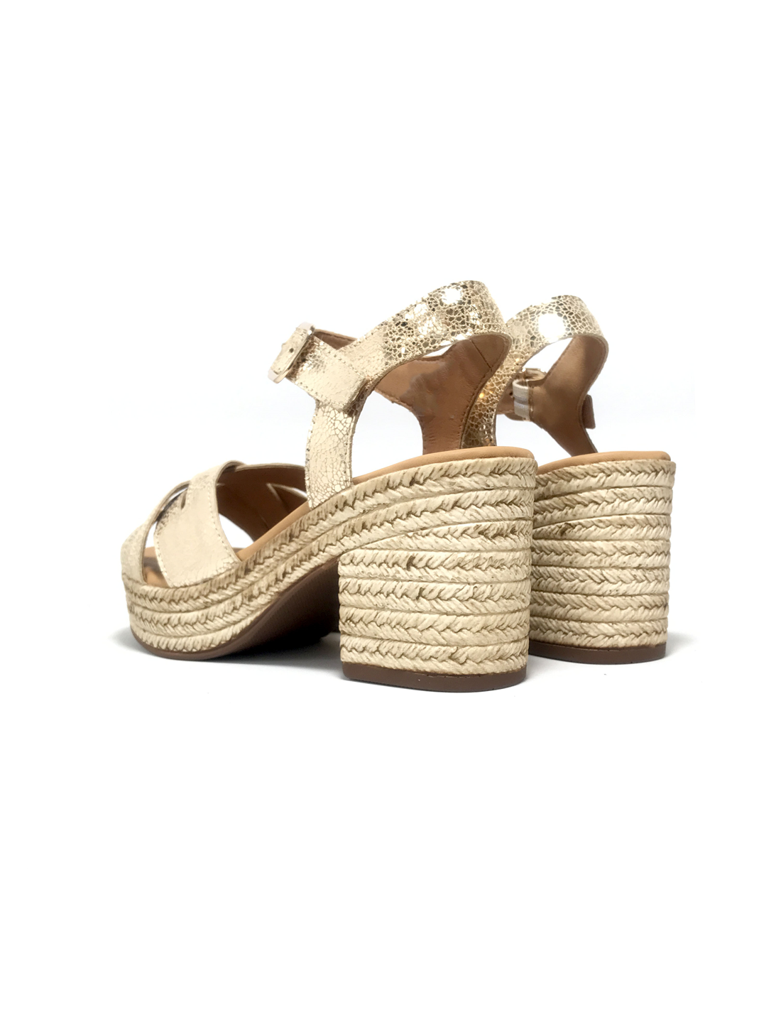 Sandales Palma cuir craquelé doré ALIWELL