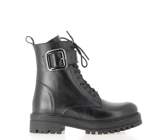 BOTTINES MALAIN CUIR NOIR COCO ABRICOT