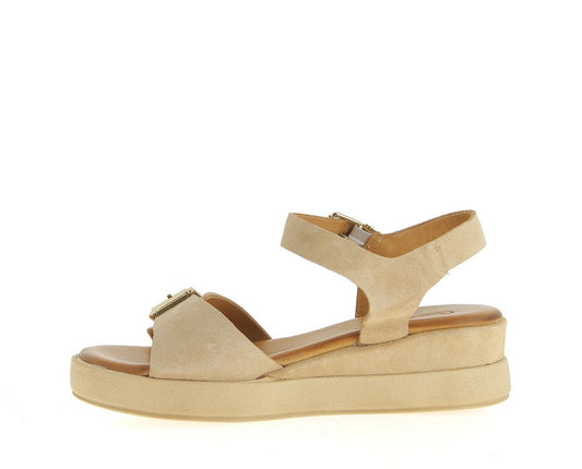 Sandales compensées Mallemort Suede Nude Coco Abricot