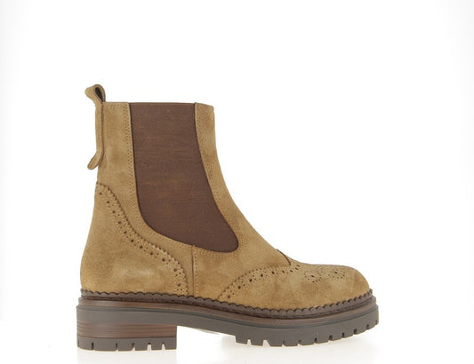 Bottines Mollans velours cigare Coco Abricot