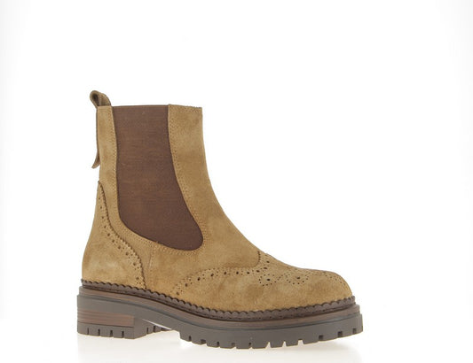 Bottines Mollans velours cigare Coco Abricot