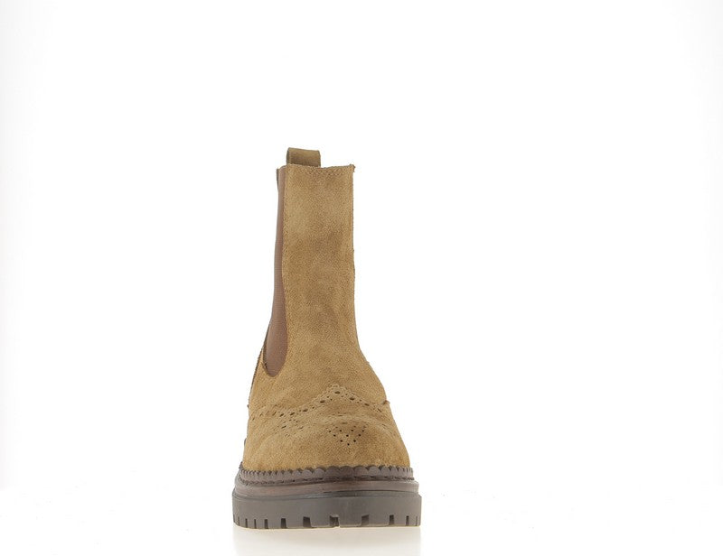Bottines Mollans velours cigare Coco Abricot